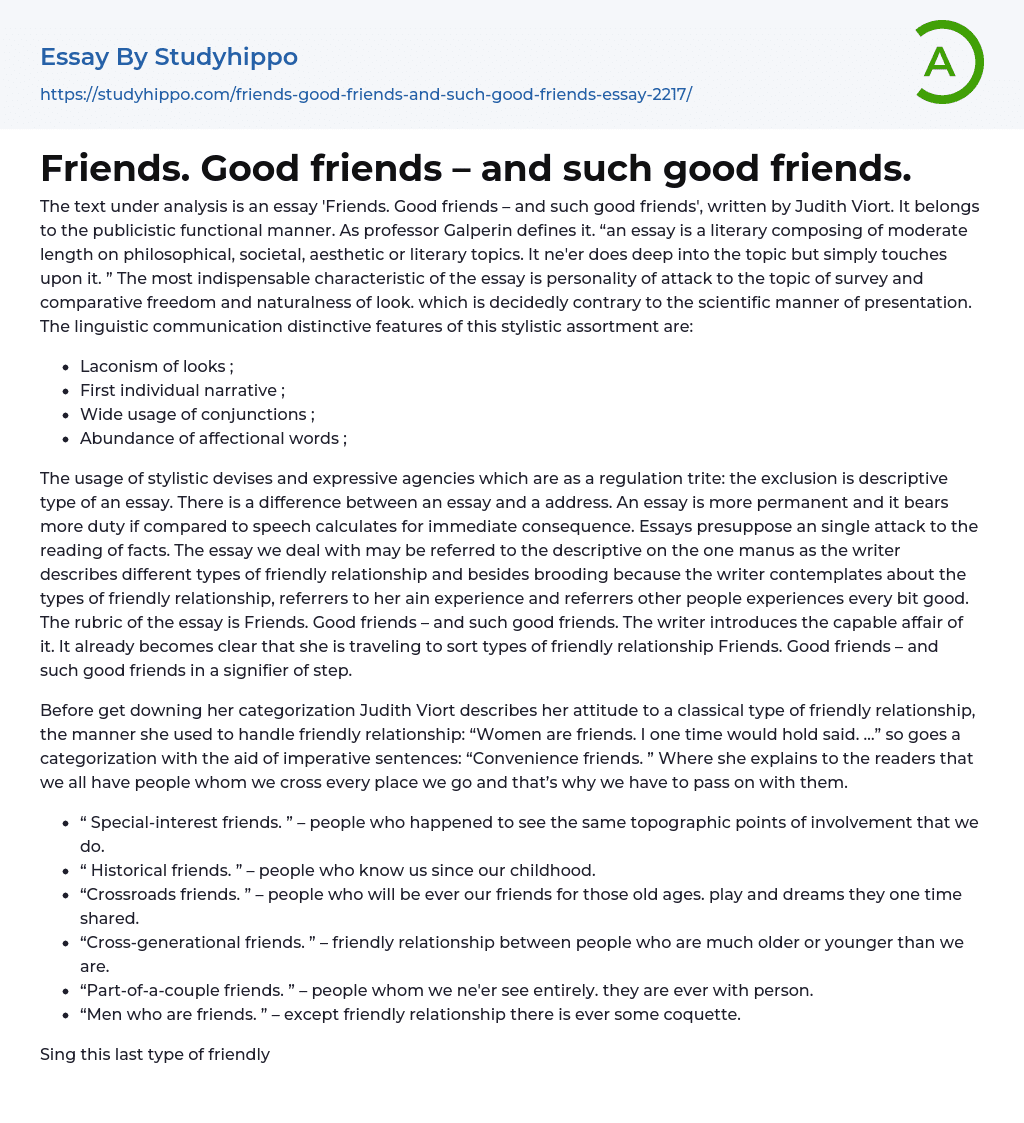 essay about how to choose a good friend