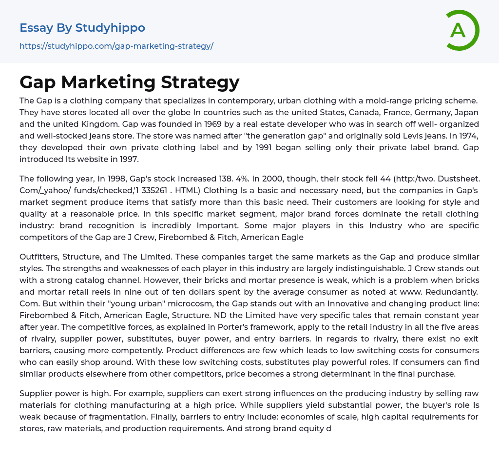 gap marketing strategy case study