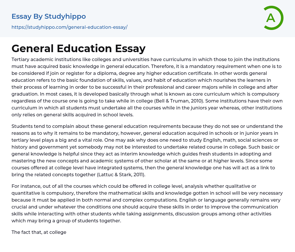General Education Essay