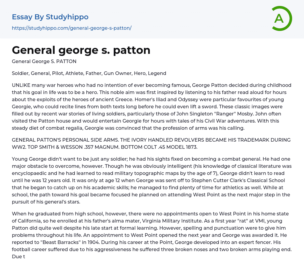 General George S. Patton Essay Example