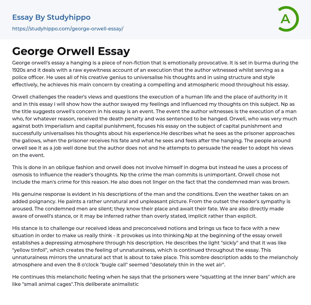 George Orwell Essay