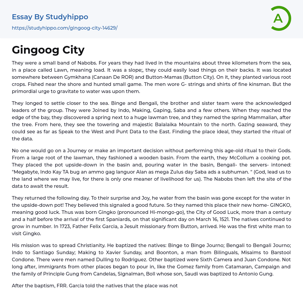 Gingoog City Essay Example