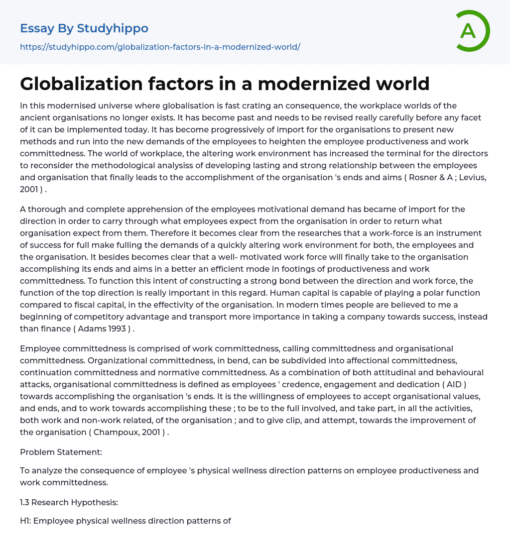 world modernization essay