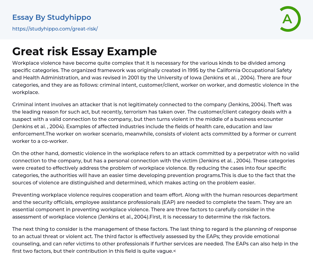 a risk you have taken essay