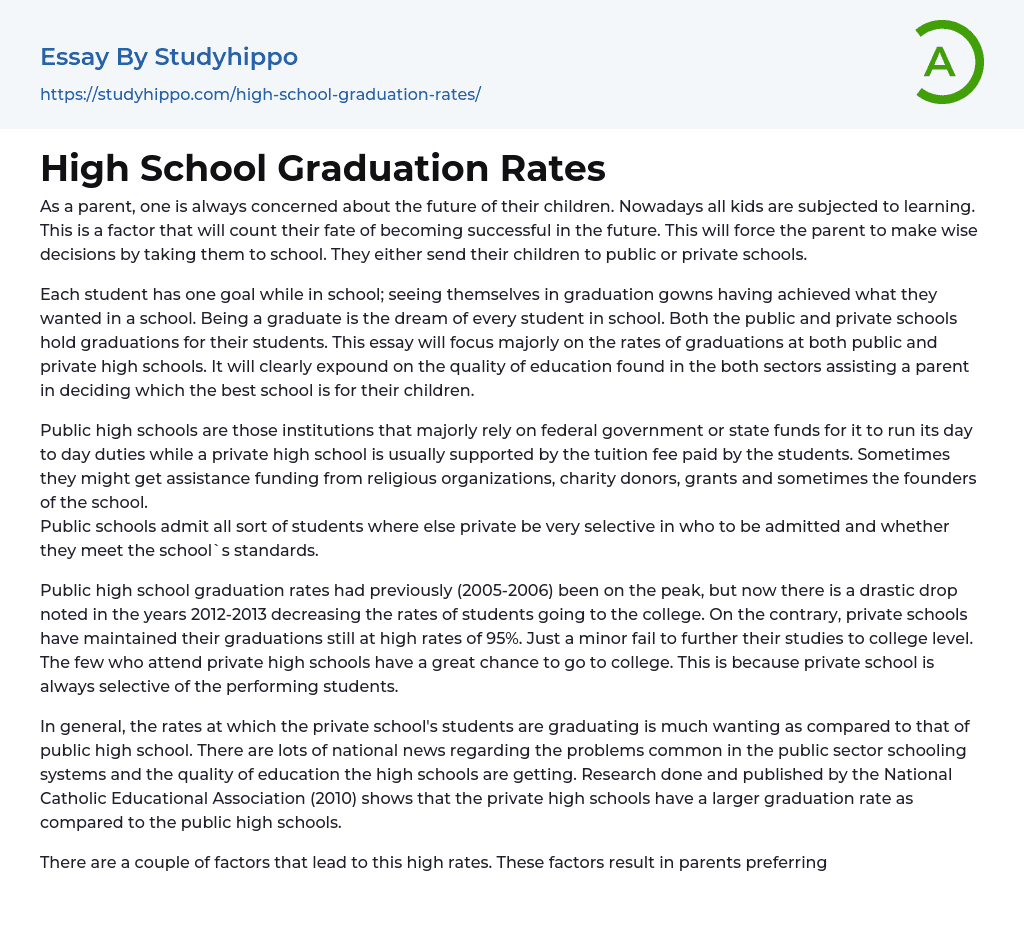High School Graduation Rates Essay Example