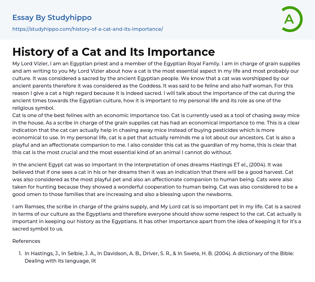 history of cats research paper