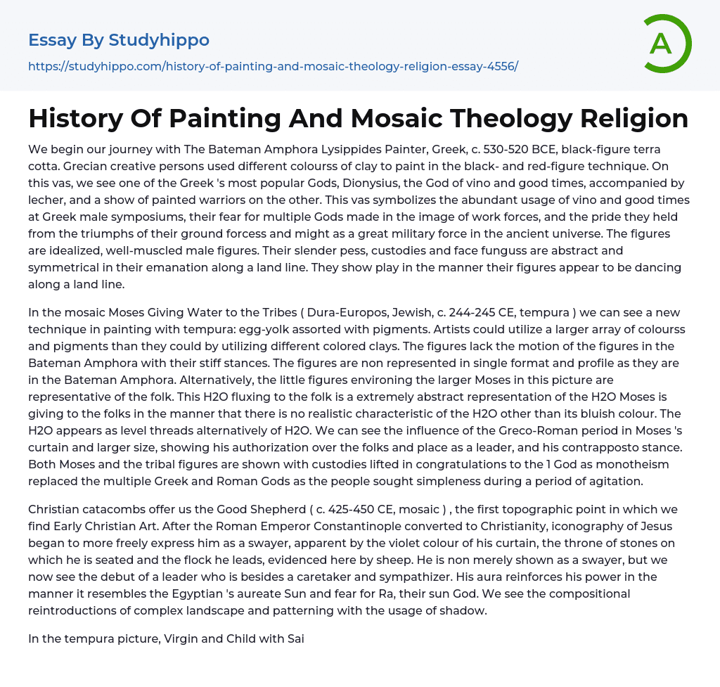 History Of Painting And Mosaic Theology Religion Essay Example
