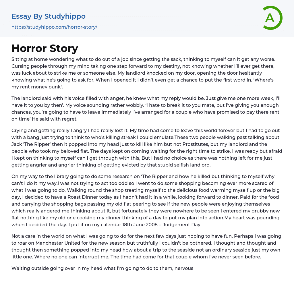 a horror story essay