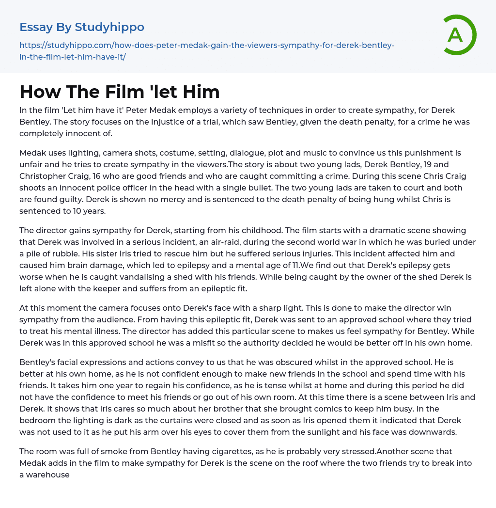 How The Film ‘let Him Essay Example