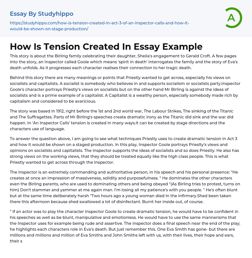 How Is Tension Created In Essay Example