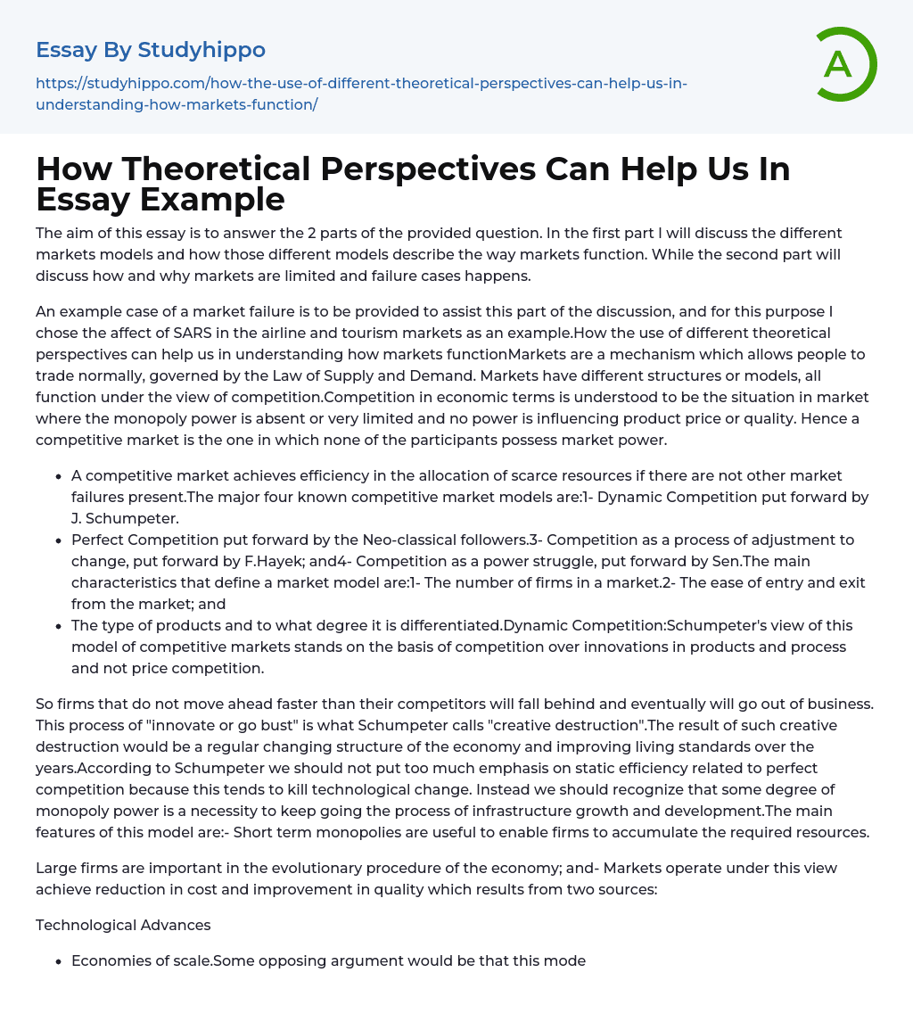How Theoretical Perspectives Can Help Us In Essay Example