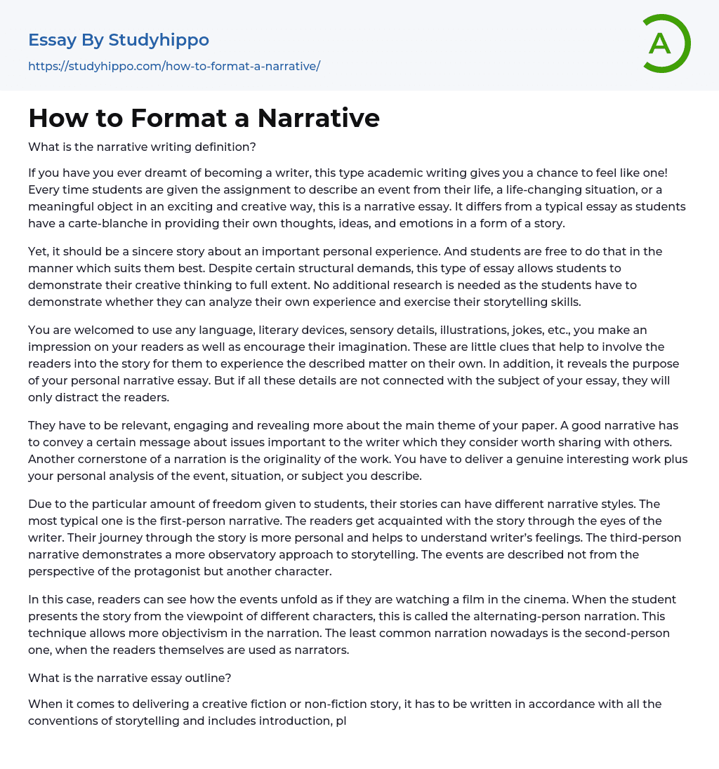 how to write a narrative essay and example