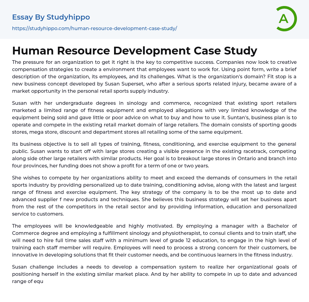 human resource development case study with solutions