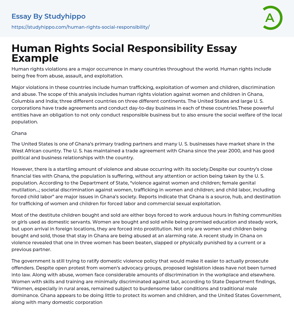 crime and social responsibility essay