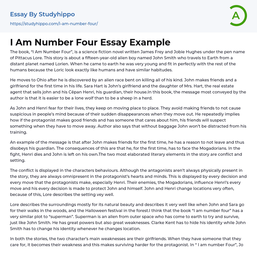 I Am Number Four Essay Example