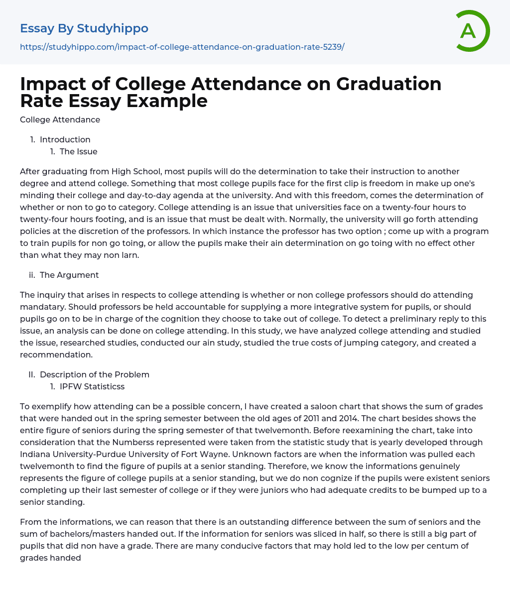 Impact of College Attendance on Graduation Rate Essay Example