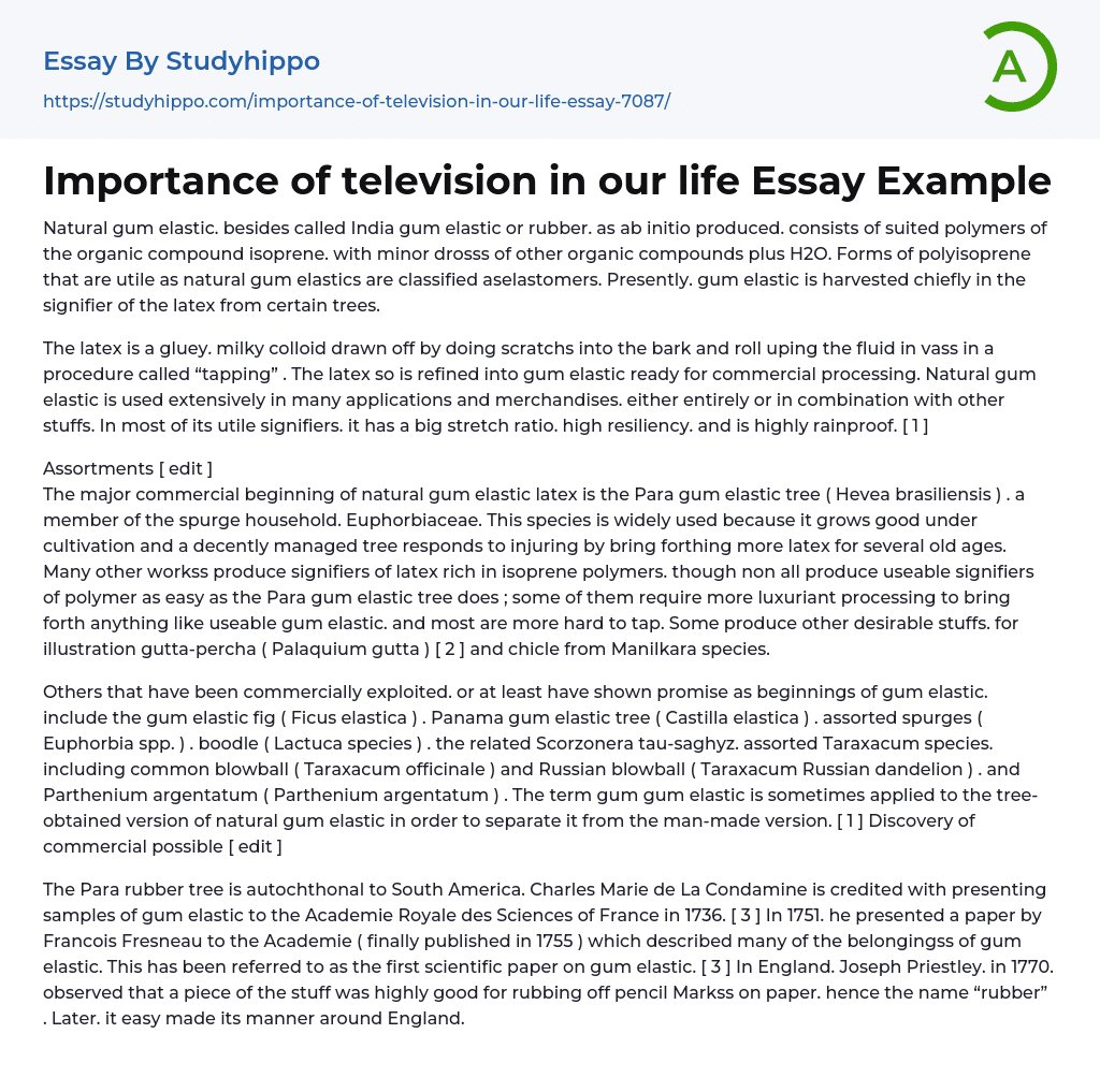 essay television in our life