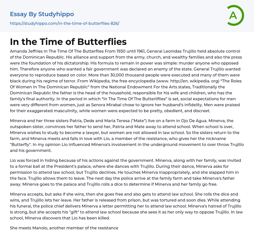 in the time of the butterflies essay prompts