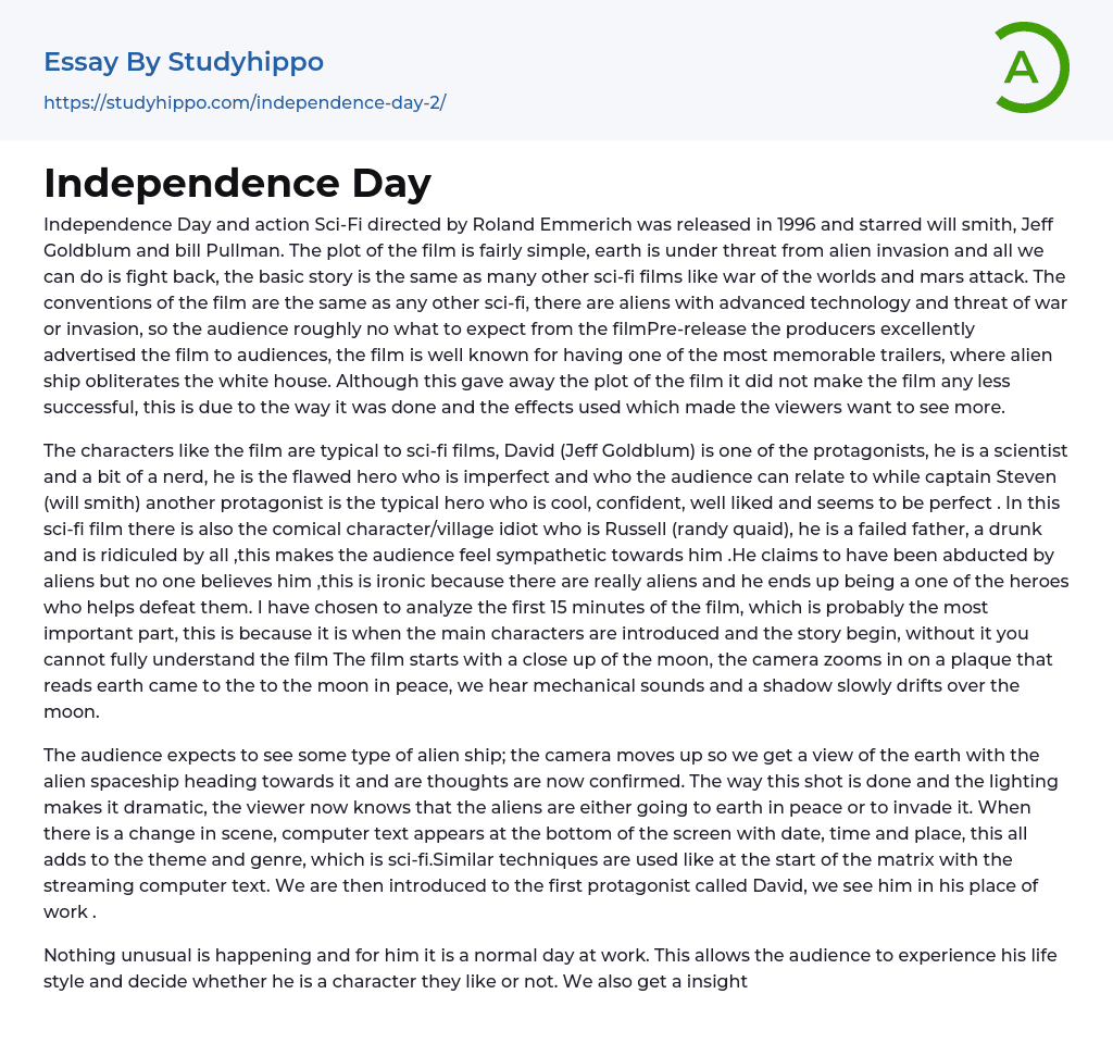 Independence Day Essay Example