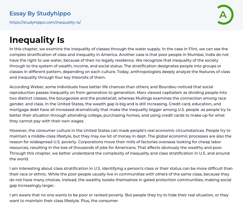 Inequality Is Essay Example