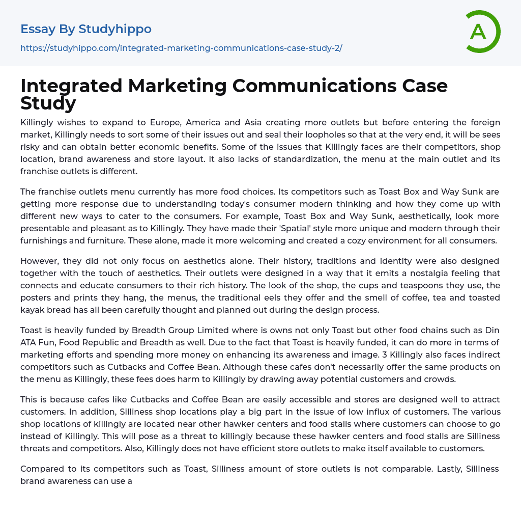 integrated marketing communications case study