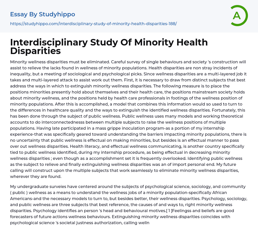 health disparities essay topics