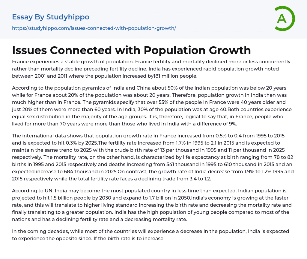 short essay about population growth