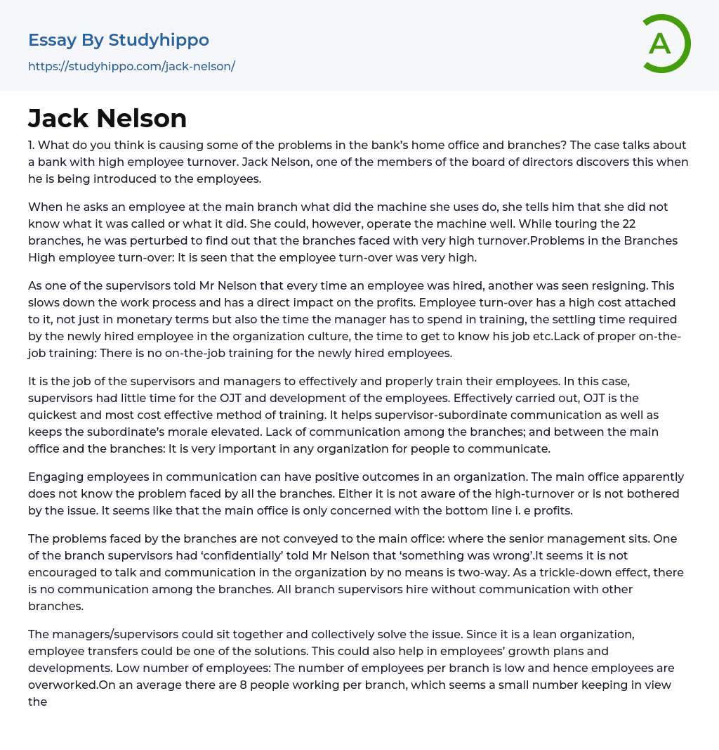 Jack Nelson Essay Example