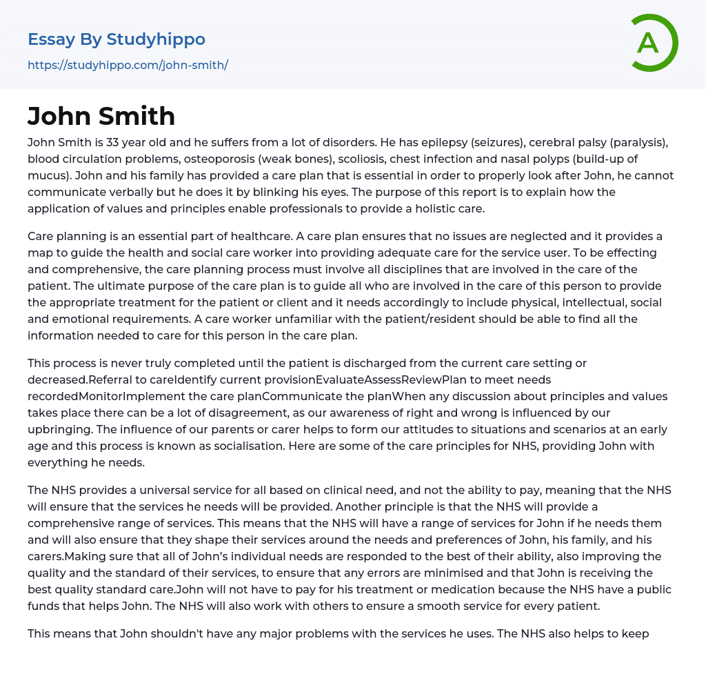 John Smith Essay Example