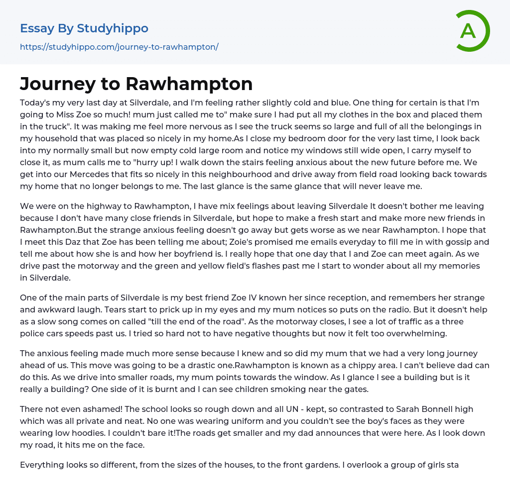 Journey to Rawhampton Essay Example