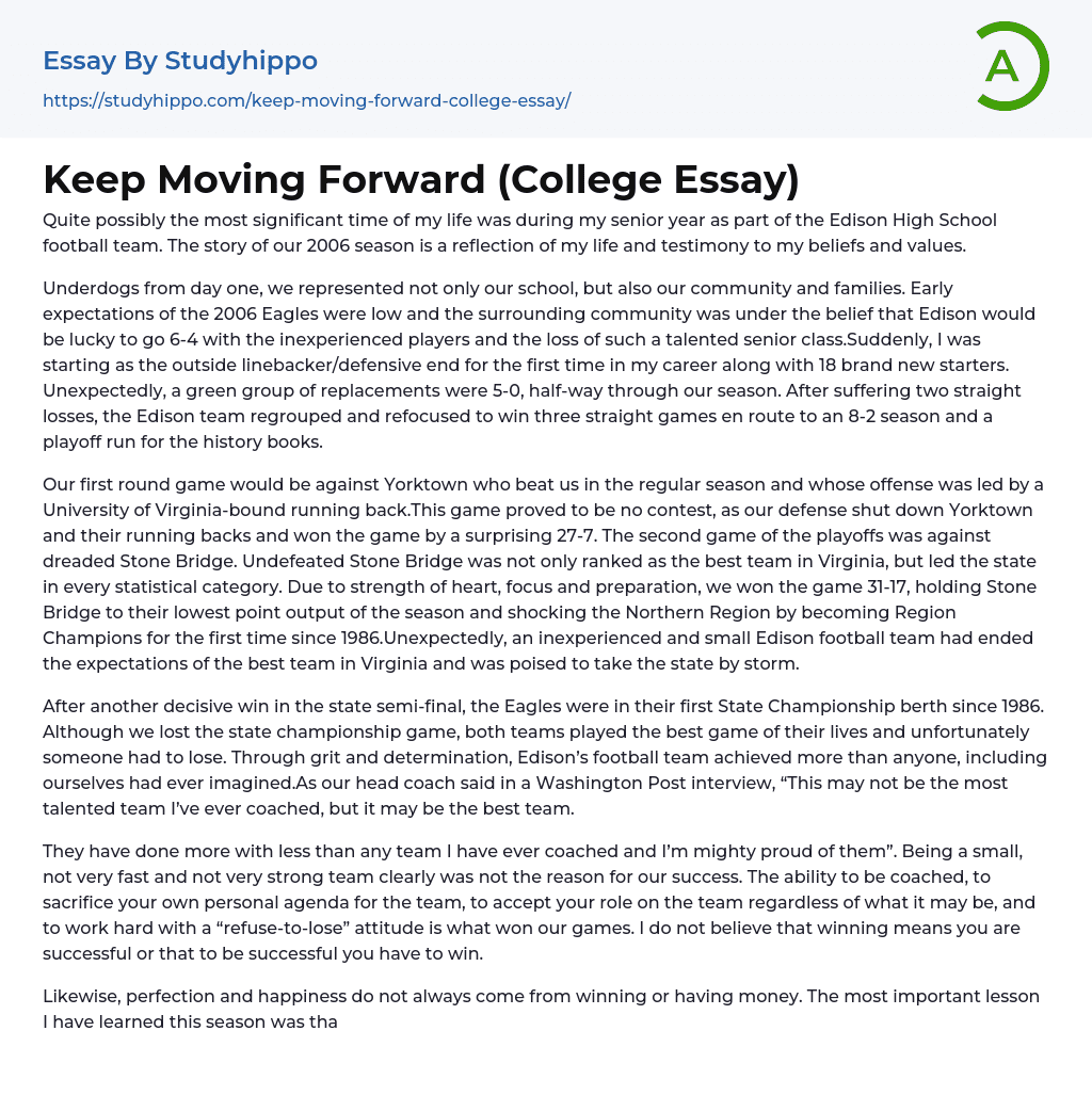 college essay about moving around