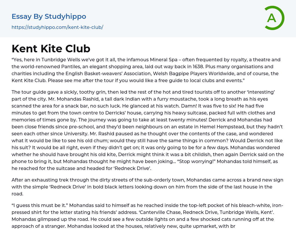 Kent Kite Club Essay Example