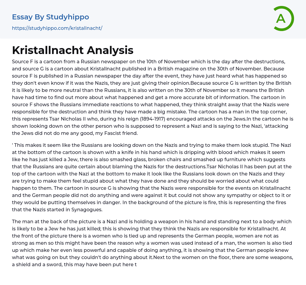Kristallnacht Analysis Essay Example