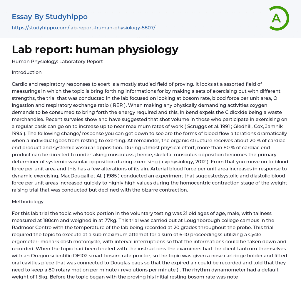 Lab report: human physiology