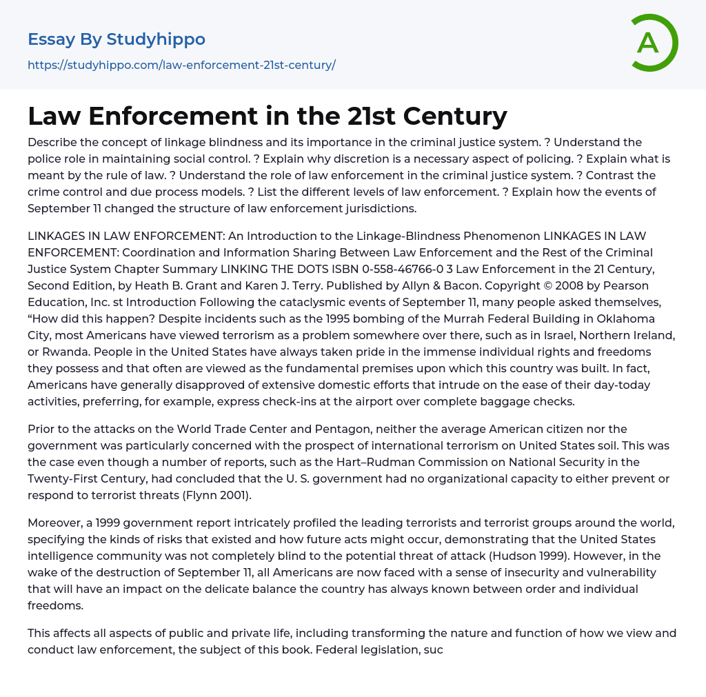 law enforcement training essay