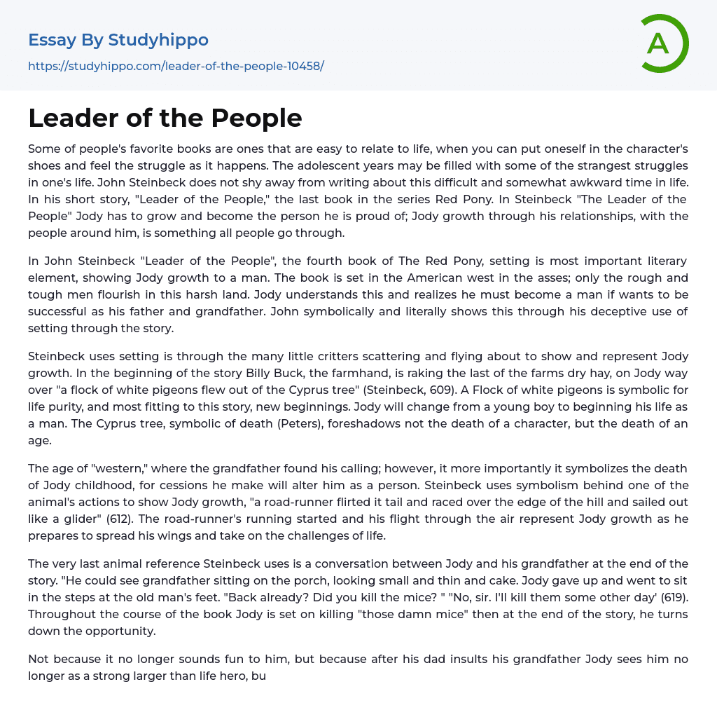 Leader of the People Essay Example