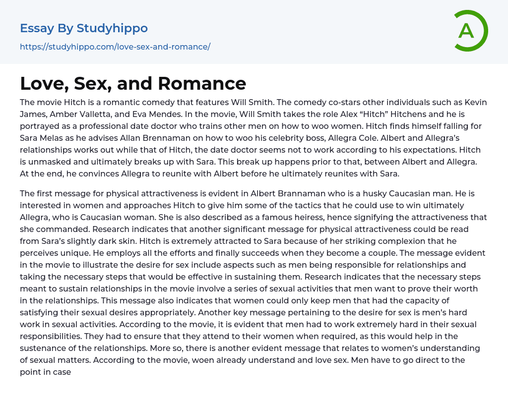 Love Sex And Romance Essay Example 7953