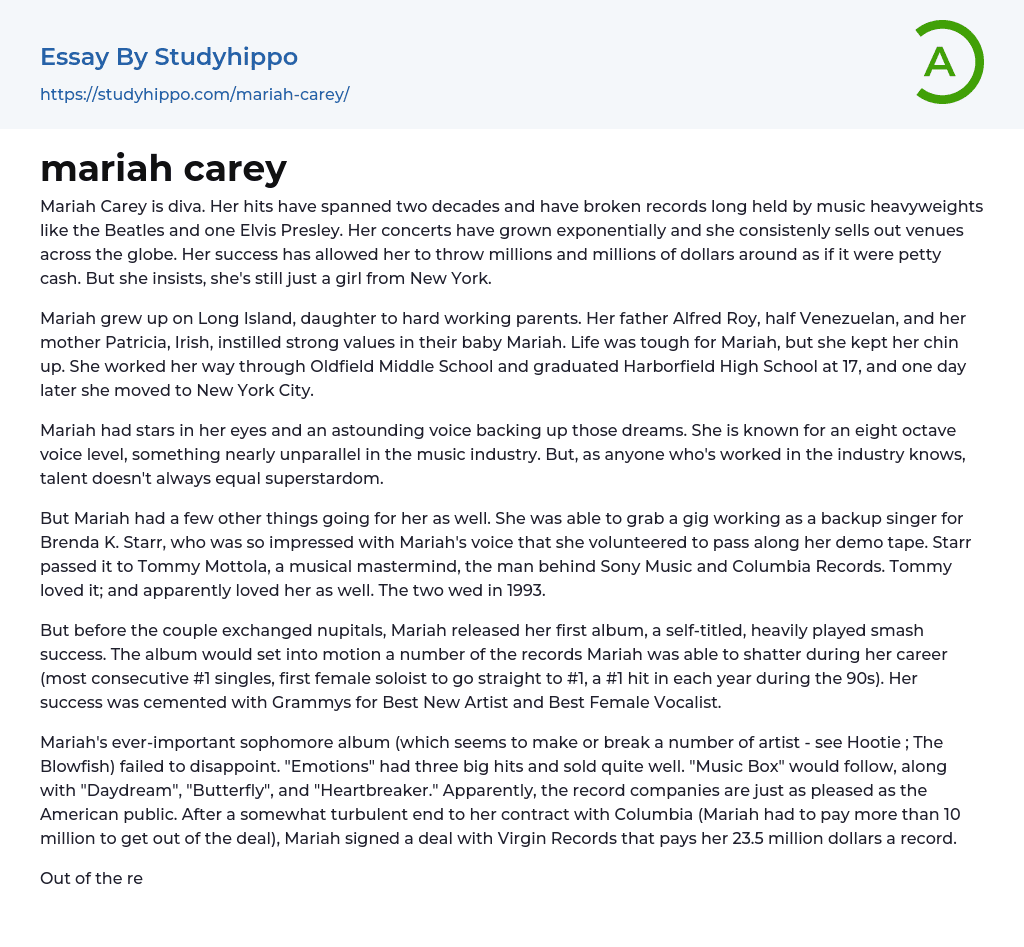 mariah carey Essay Example