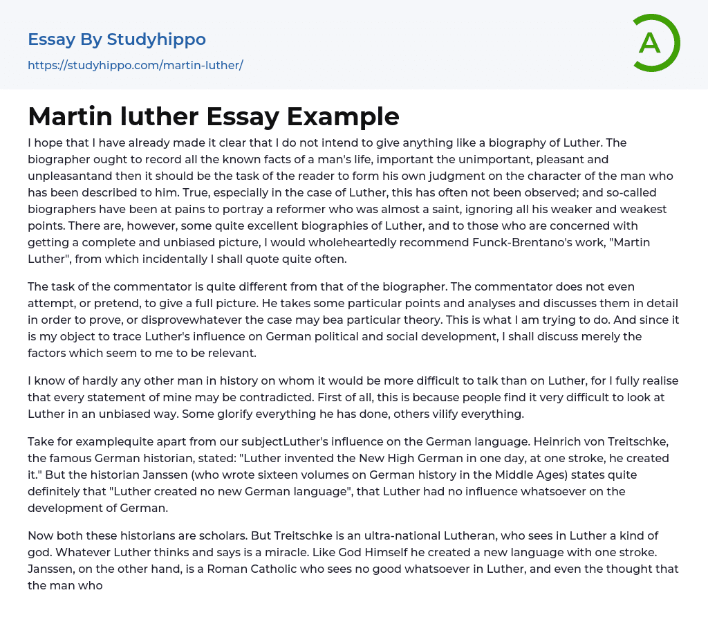 martin luther essay topics