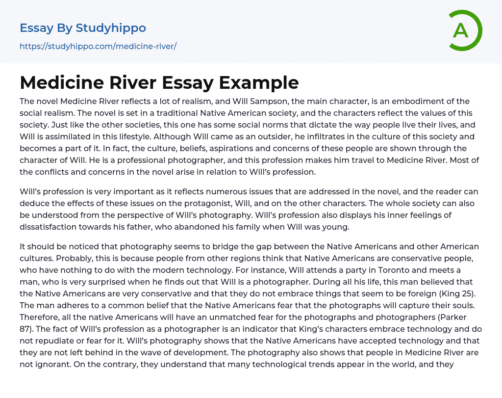 Medicine River Essay Example