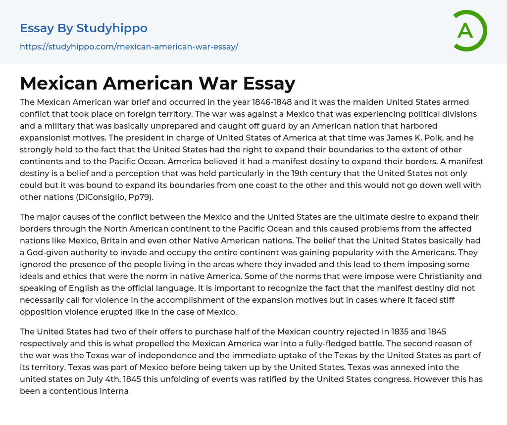 Mexican American War Essay
