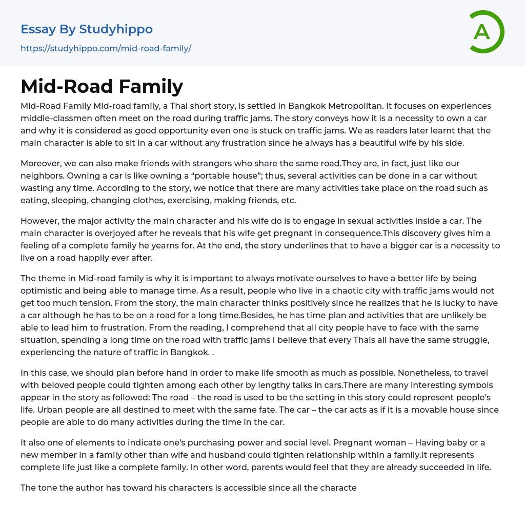 Mid-Road Family Essay Example