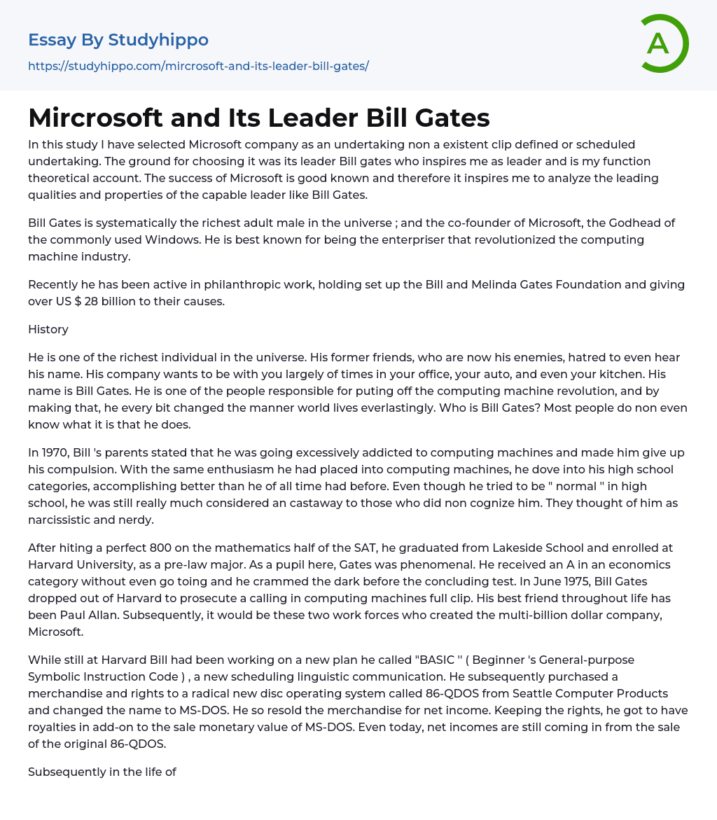 bill gates essay english