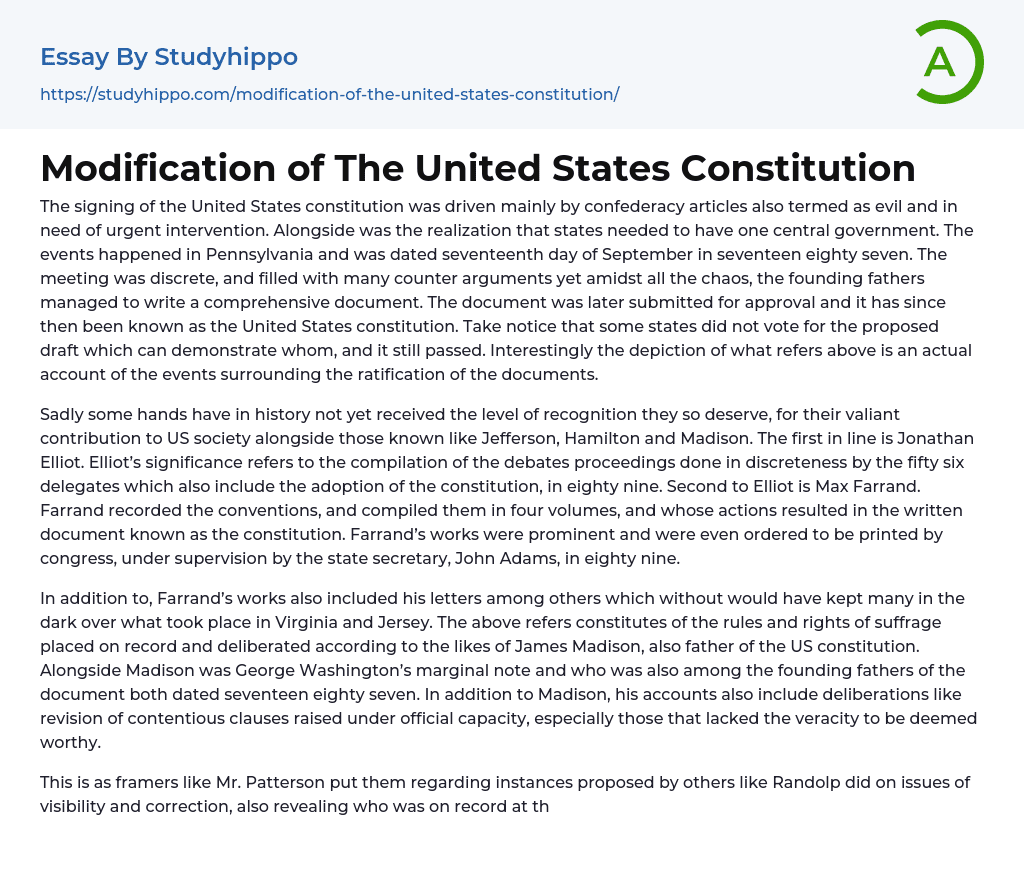 changing the constitution essay