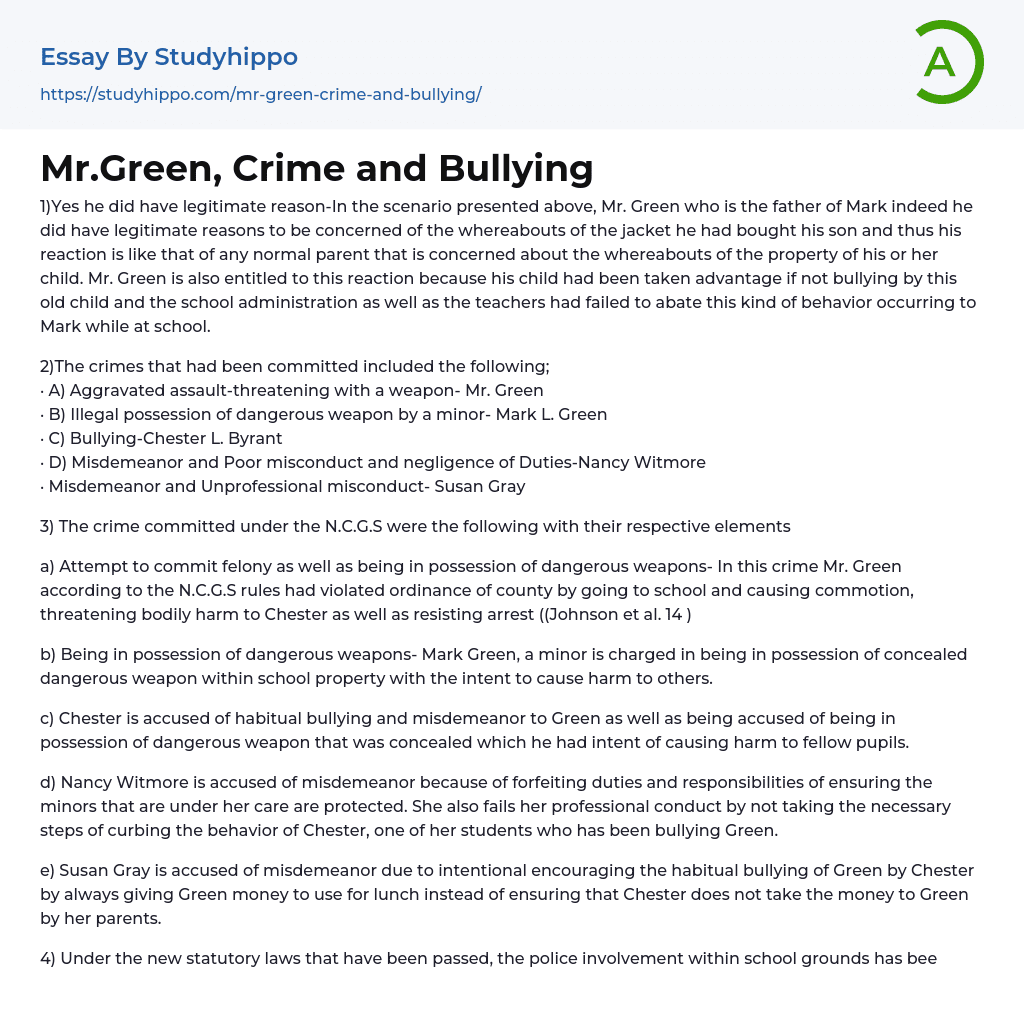 essay on green crime