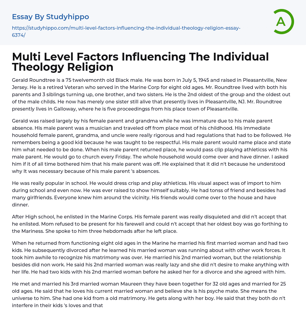 Multi Level Factors Influencing The Individual Theology Religion
