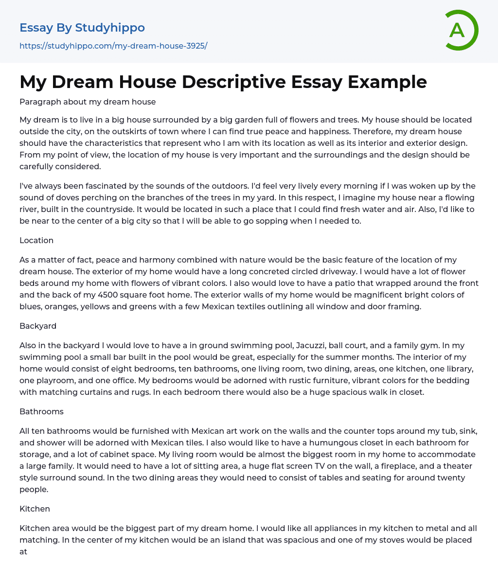 writing about dream house