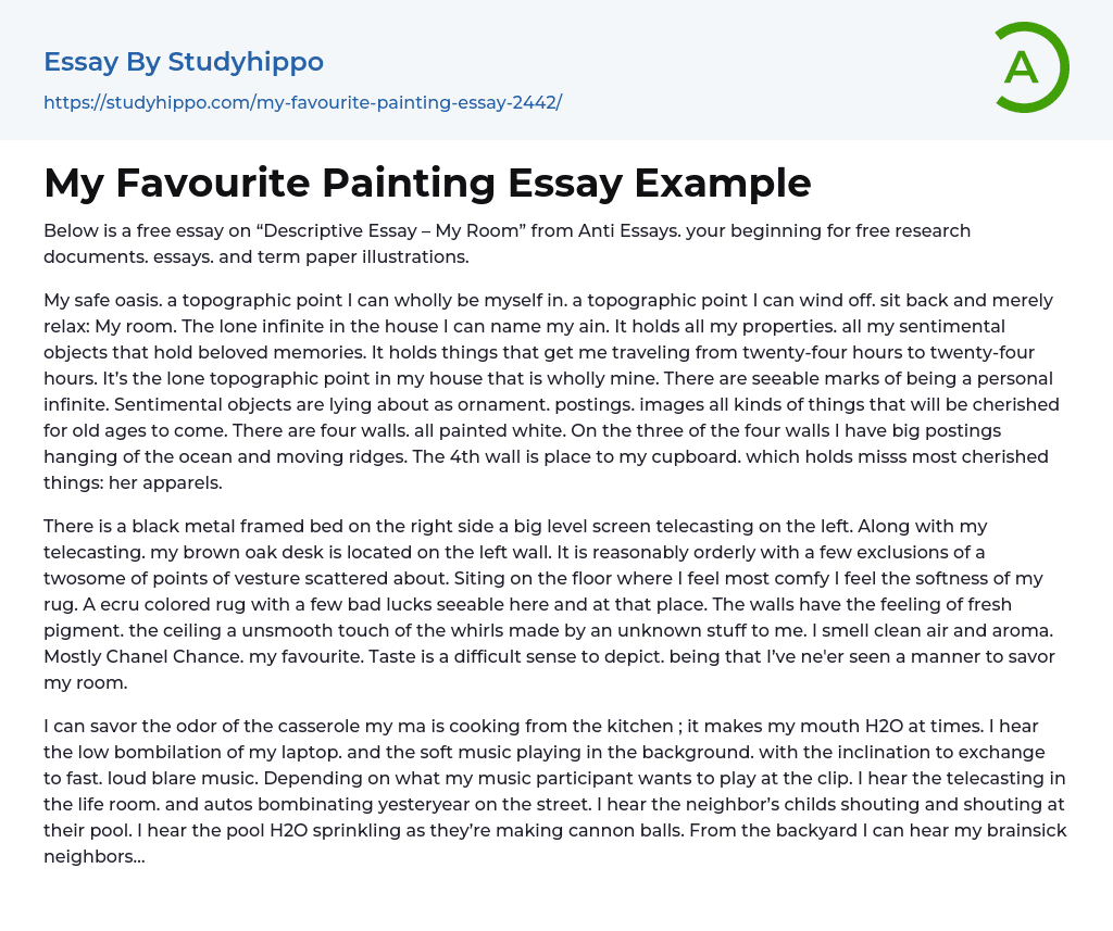 My Favourite Painting Essay Example