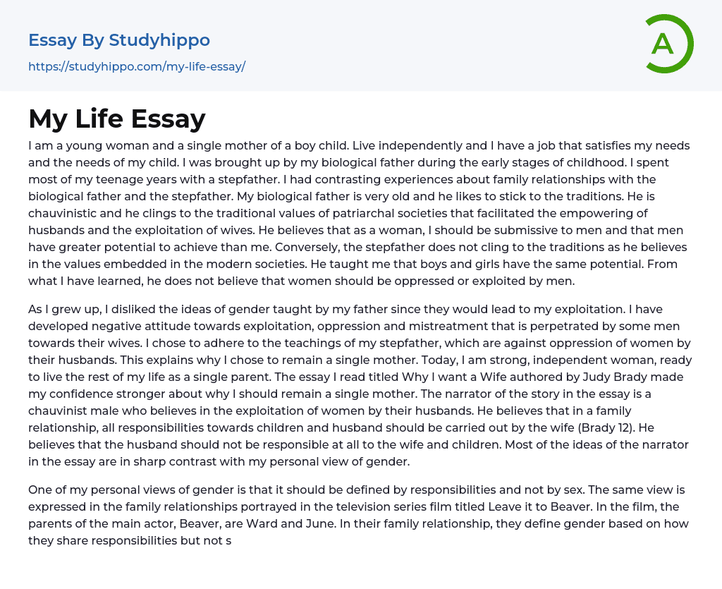 my life essay 200 words pdf
