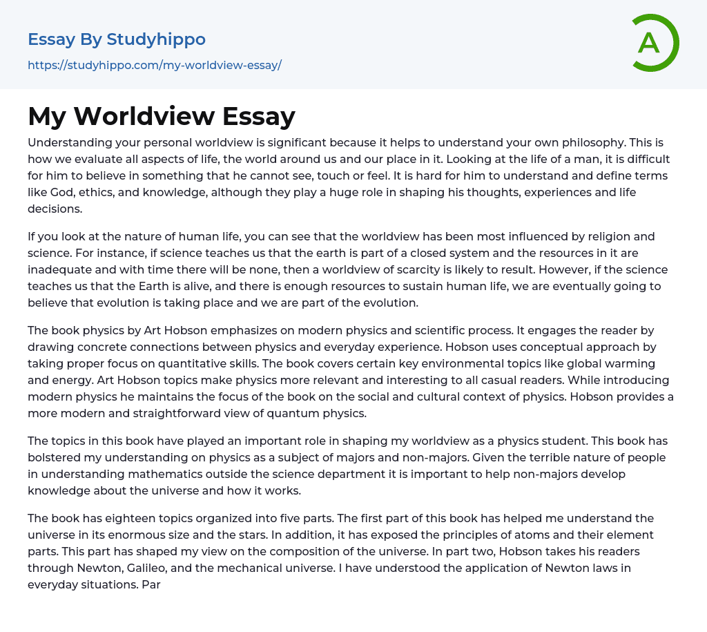 My Worldview Essay